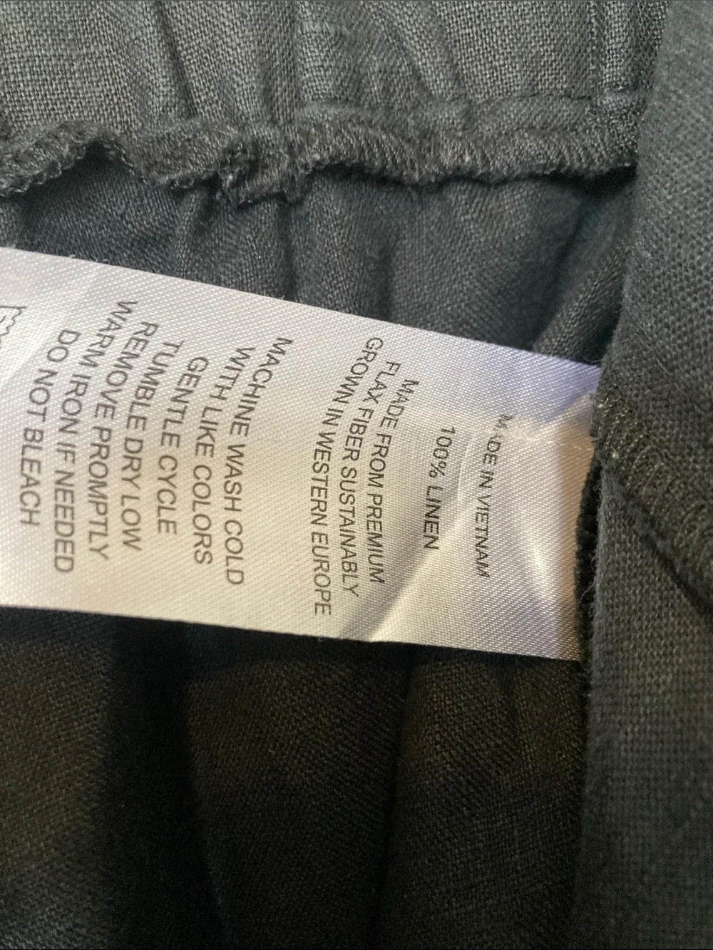 100% linen wide leg trousers